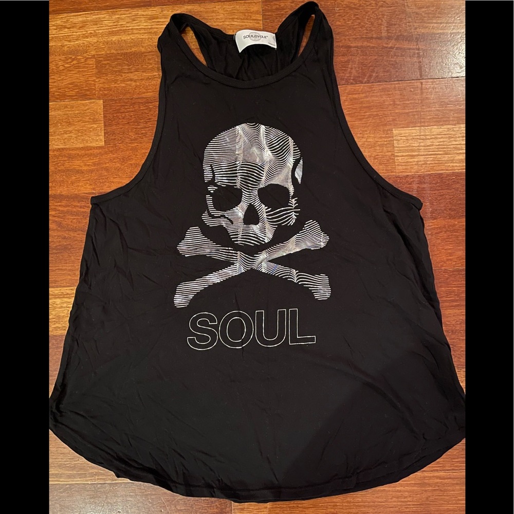 soulcycle skull tank top, size medium